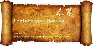 Lozinberger Norina névjegykártya